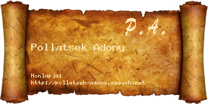 Pollatsek Adony névjegykártya